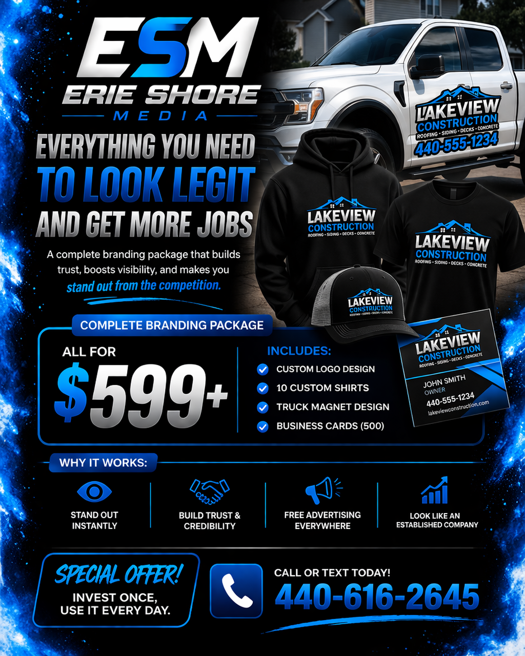 Erie Shore Media branding package flyer